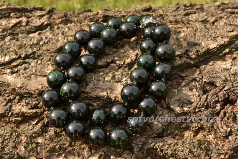 авантюрин зеленый 12 мм. ожерелье | интернет-магазин Елена-Рукоделие