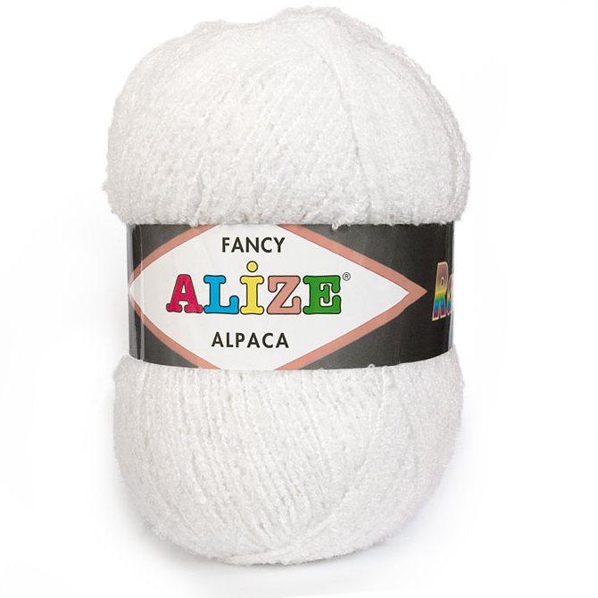 rainbow alpaca (бомба) 55 белый | интернет-магазин Елена-Рукоделие