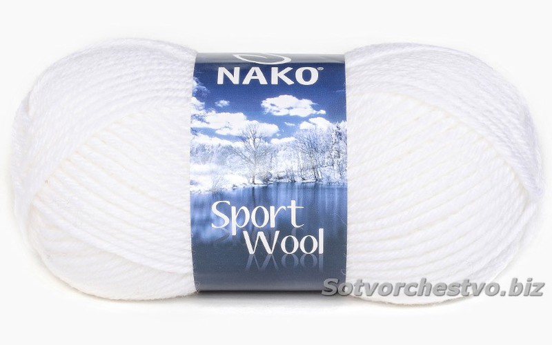 sport wool 208 белый | интернет-магазин Елена-Рукоделие