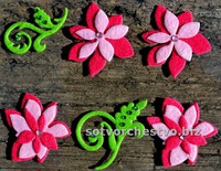 фото декор из фетра - розовые цветочки