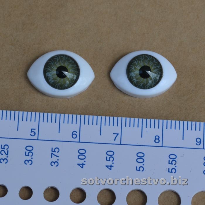 глазки для кукол "лодочки" зеленые | інтернет-магазин 'Елена-Рукоделие'