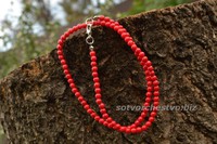 прессованый говлит 5 мм красный ожерелье | интернет-магазин Елена-Рукоделие