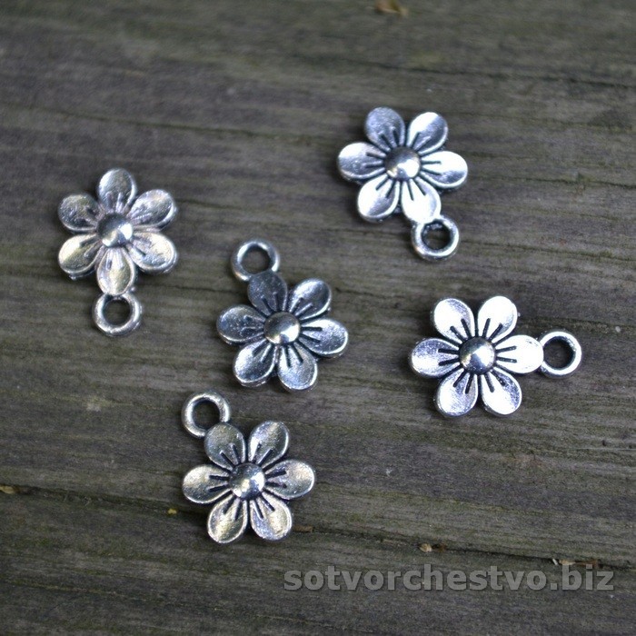 цветочек маленький серебро | интернет-магазин Елена-Рукоделие
