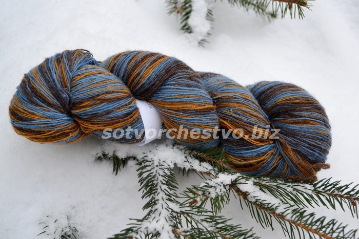 artistic yarn 8/1 brown-blue (коричнево-синий) | интернет-магазин Елена-Рукоделие
