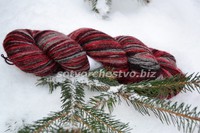 artistic yarn 8/1 grey-red (серо-красный) | интернет-магазин Елена-Рукоделие