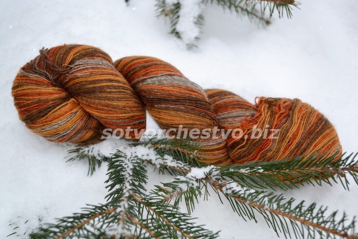 artistic yarn 8/1 grey-orange (серо-оранжевый) | интернет-магазин Елена-Рукоделие