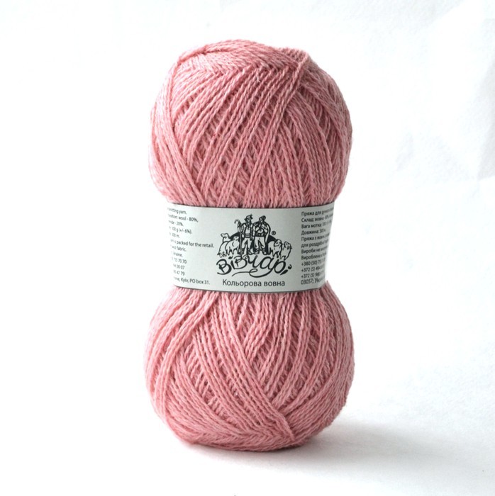 colored wool  801 рожево-пастельний | интернет-магазин Елена-Рукоделие