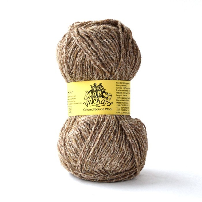 colored boukle wool 901 беж букле+пісочний | интернет-магазин Елена-Рукоделие