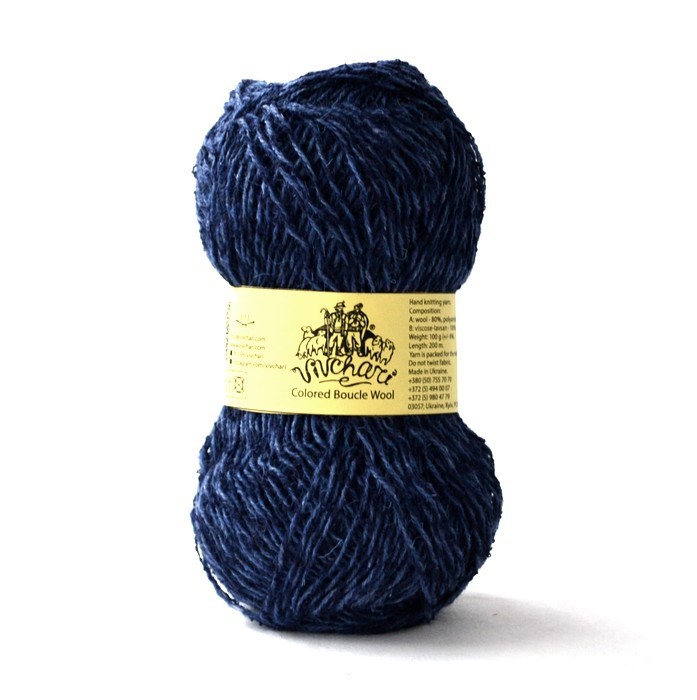 colored bouсle wool 910 синій букле+джинс | интернет-магазин Елена-Рукоделие