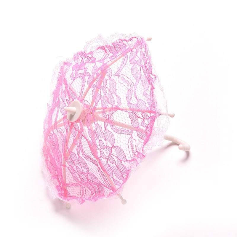 зонтик кукольный розовый | інтернет-магазин 'Елена-Рукоделие'