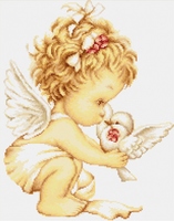 g369 ангелочек с голубями | интернет-магазин Елена-Рукоделие
