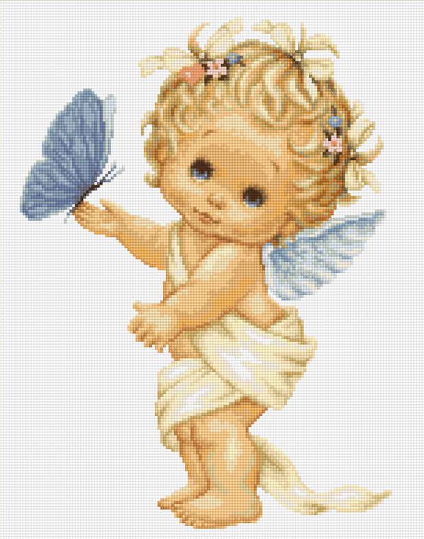 g368 ангелочек с бабочкой  | интернет-магазин Елена-Рукоделие