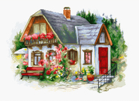bu4005 красивый загородный домик | интернет-магазин Елена-Рукоделие