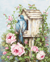 b2352 птичий дом и розы | интернет-магазин Елена-Рукоделие