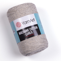 macrame cotton lurex 725 екрю-срібло | интернет-магазин Елена-Рукоделие