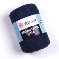 macrame cotton lurex 740 темно-синий | интернет-магазин Елена-Рукоделие