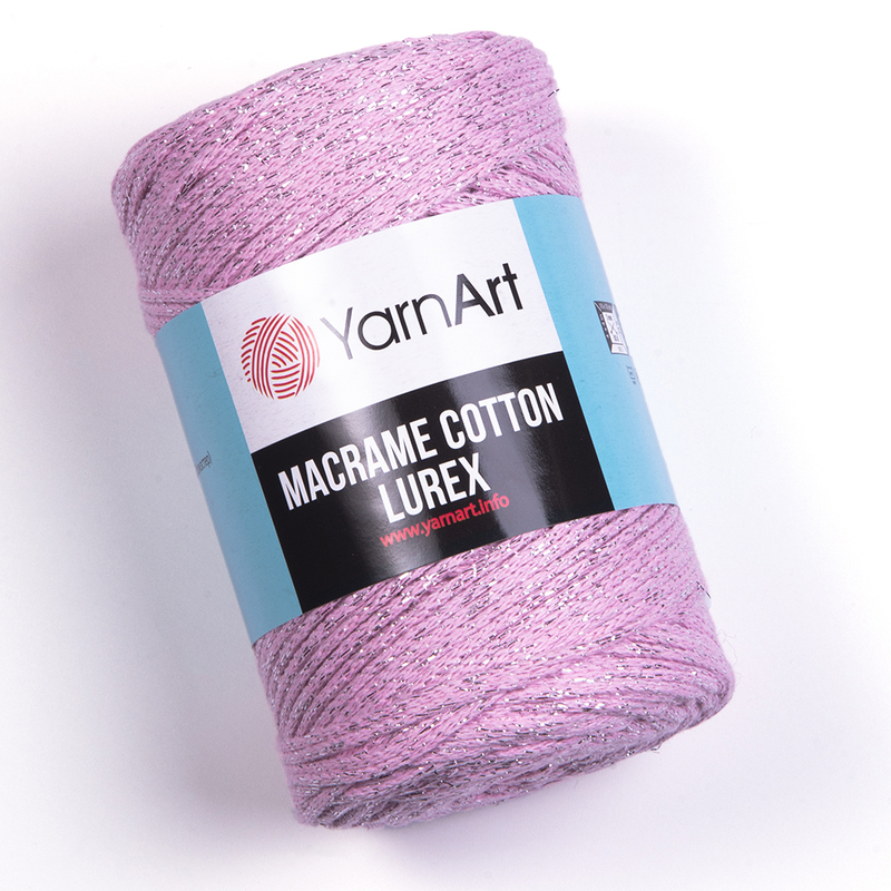 macrame cotton lurex 732 ніжно рожевий | интернет-магазин Елена-Рукоделие
