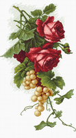 фото b2229 красные розы с виноградом