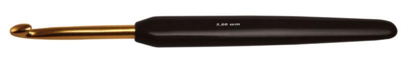 30802 Крючок алюмінієвий з чорною ручкою та золотим наконечником KnitPro, 2.50 мм | інтернет-магазин 'Елена-Рукоделие'