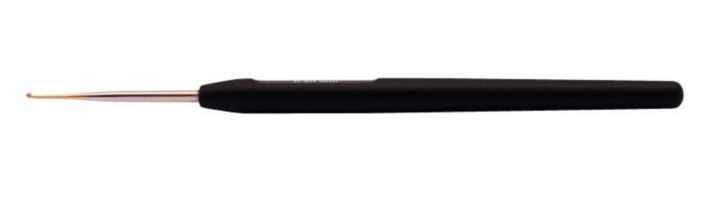 30861 крючок стальной с черной ручкой и золотым наконечником knitpro, 0.50 мм | интернет-магазин Елена-Рукоделие