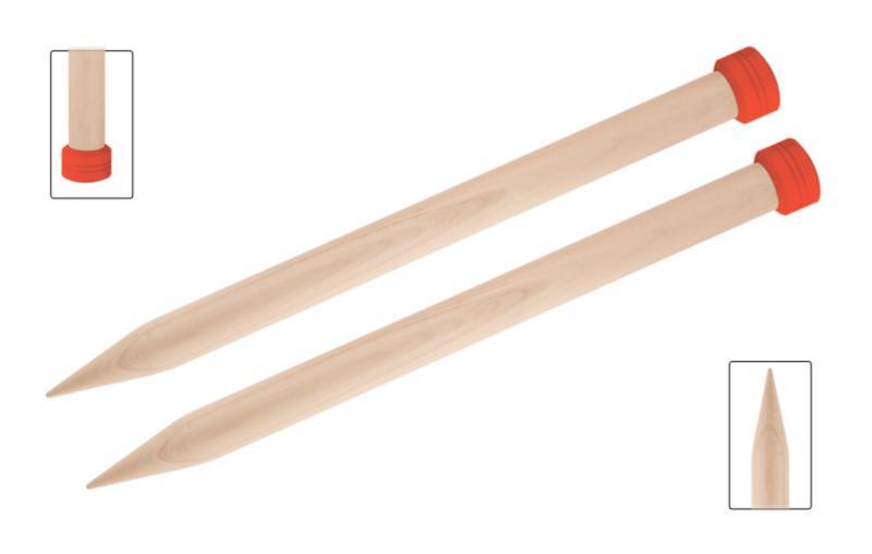 35215 Спиці прямі Jumbo Birch KnitPro, 25 см, 20.00 мм | інтернет-магазин 'Елена-Рукоделие'