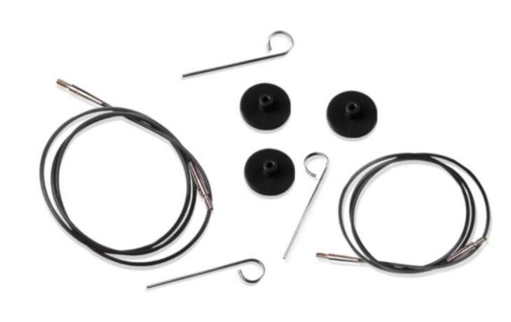 10521 кабель черный 350 мм для создания круговых спиц длиной 60 см knitpro | интернет-магазин Елена-Рукоделие