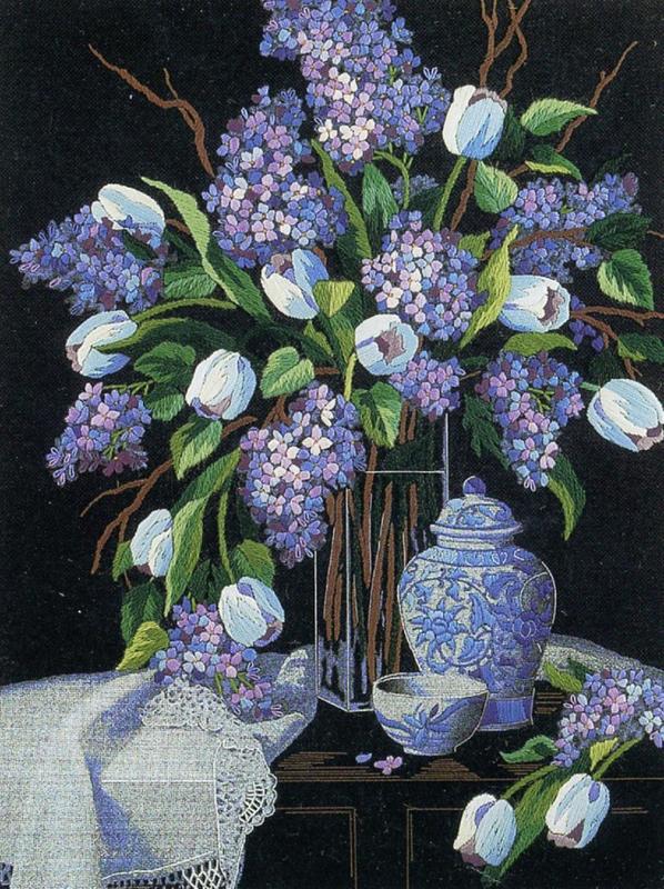 01529 Набір для вишивання гладдю DIMENSIONS Lilacs and Lace "Тюльпани та мереживо" | інтернет-магазин 'Елена-Рукоделие'