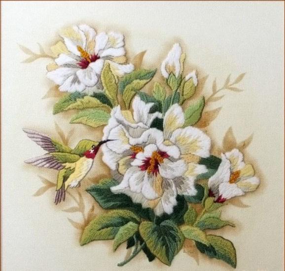 01544 Набір для вишивання гладдю DIMENSIONS Hibiscus Floral "Гібіскус" | інтернет-магазин 'Елена-Рукоделие'