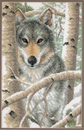 03228 Набір для вишивання хрестом DIMENSIONS Wintry Wolf "Зимовий вовк" | інтернет-магазин 'Елена-Рукоделие'