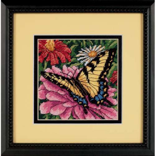 07232 Набір для вишивання (гобелен) DIMENSIONS Butterfly on Zinnia "Метелик на цинії" | інтернет-магазин 'Елена-Рукоделие'