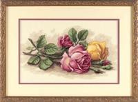 13720 набор для вышивания крестом dimensions rose cuttings "срезанные розы" | интернет-магазин Елена-Рукоделие