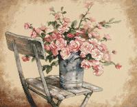 фото 35187 Набір для вишивання хрестом DIMENSIONS Roses on White Chair "Троянди на білому стільці"