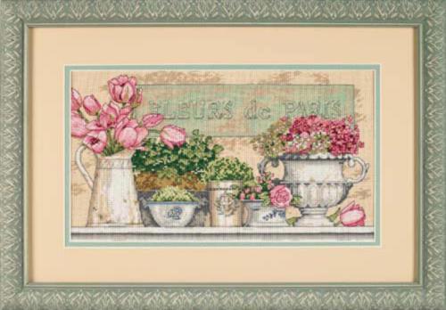 35204 набор для вышивания крестом dimensions flowers of paris "цветы с парижа" | интернет-магазин Елена-Рукоделие