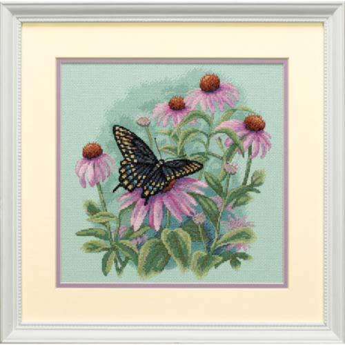 35249 Набір для вишивання хрестом DIMENSIONS Butterfly &amp; Daisies "Метелик та ромашки" | інтернет-магазин 'Елена-Рукоделие'