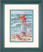 фото 65078 Набір для вишивання хрестиком DIMENSIONS Girl at the Beach "Дівчинка на березі"