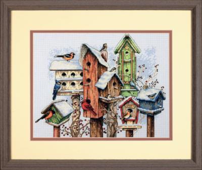 70-08863 набор для вышивания крестом dimensions winter housing "зимние домики" | интернет-магазин Елена-Рукоделие