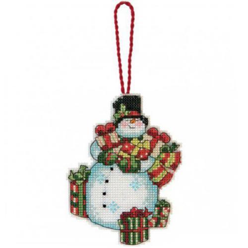 70-08896 Набір для вишивання хрестом DIMENSIONS Snowman Christmas Ornament "Різдвяна прикраса Сніговик" | інтернет-магазин 'Елена-Рукоделие'