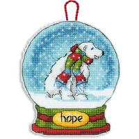 фото 70-08906 Набір для вишивання хрестом DIMENSIONS Hope Snowglobe Christmas Ornament "Різдвяна прикраса - Сніжна куля Надія"