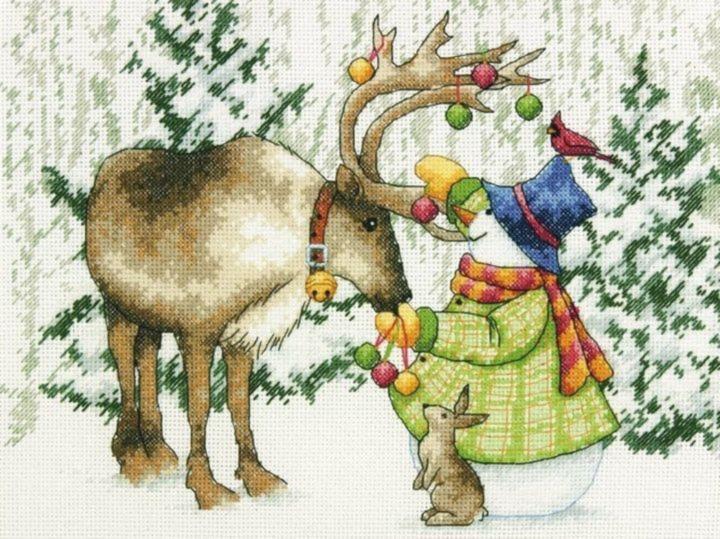 70-08947 набор для вышивания крестом dimensions ornamental reindeer "северный олень" | интернет-магазин Елена-Рукоделие