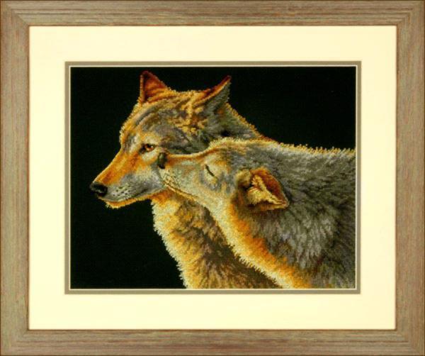 70-35283 Набір для вишивання хрестиком DIMENSIONS Wolf Kiss "Поцілунок" | інтернет-магазин 'Елена-Рукоделие'