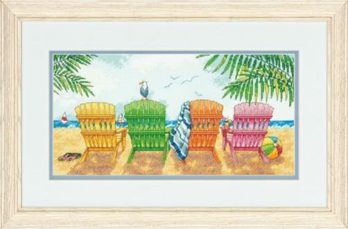 70-35325 набор для вышивания крестом dimensions beach chairs "пляжные стулья" | интернет-магазин Елена-Рукоделие