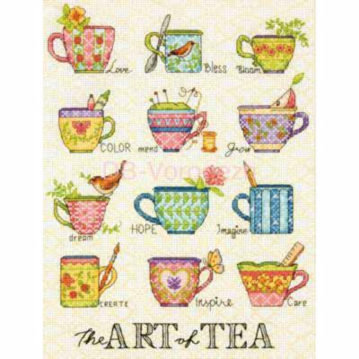 70-35335 Набір для вишивання хрестом DIMENSIONS The Art of Tea "Мистецтво чаювання" | інтернет-магазин 'Елена-Рукоделие'