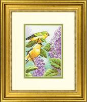 фото 70-65153 набор для вышивания крестом dimensions goldfinch and lilacs "птицы и сирень"