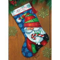71-09154 набор для вышивания (гобелен) dimensions sweet santa. stocking "сладкий санта. чулок" | интернет-магазин Елена-Рукоделие
