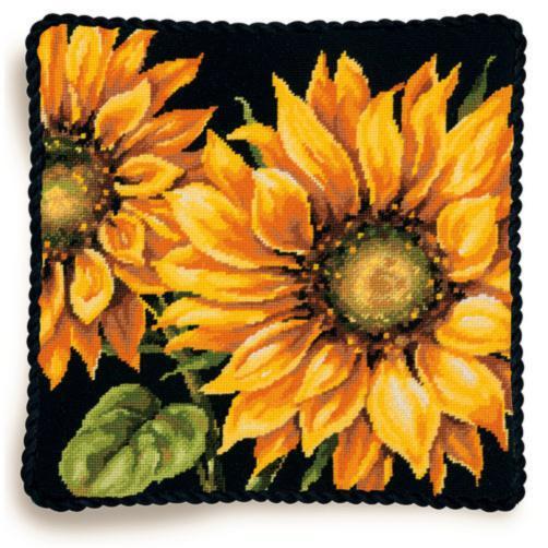 71-20083 набор для вышивания подушки (гобелен) dimensions dramatic sunflower "яркий подсолнух" | интернет-магазин Елена-Рукоделие