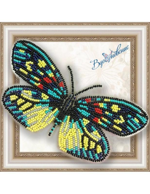 BGP-007 Набір для вишивання бісером на прозорій основі "3D Метелик Erasmia Pulehera" | інтернет-магазин 'Елена-Рукоделие'
