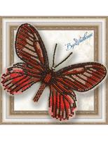 bgp-017 набор для вышивки бисером на прозрачной основе "3d бабочка eurytides ariarathes gayi"  | интернет-магазин Елена-Рукоделие