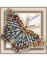 фото bgp-058 набор для вышивки бисером на прозрачной основе "3d бабочка белый павлин" 