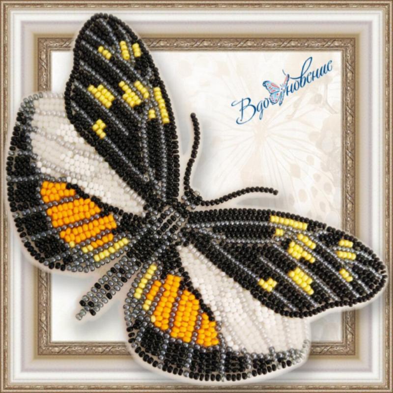 BGP-061 Набір для вишивання бісером на прозорій основі "3D Метелик Dismorphia eunoe desine" | інтернет-магазин 'Елена-Рукоделие'