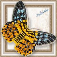 фото bgp-066 набор для вышивки бисером на прозрачной основе "3d бабочка dysphania militaris"